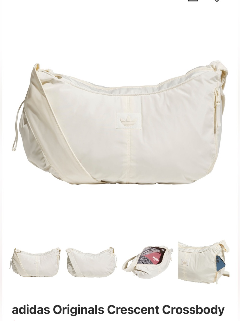 adidas Cream Nylon Crossbody Sling Bag